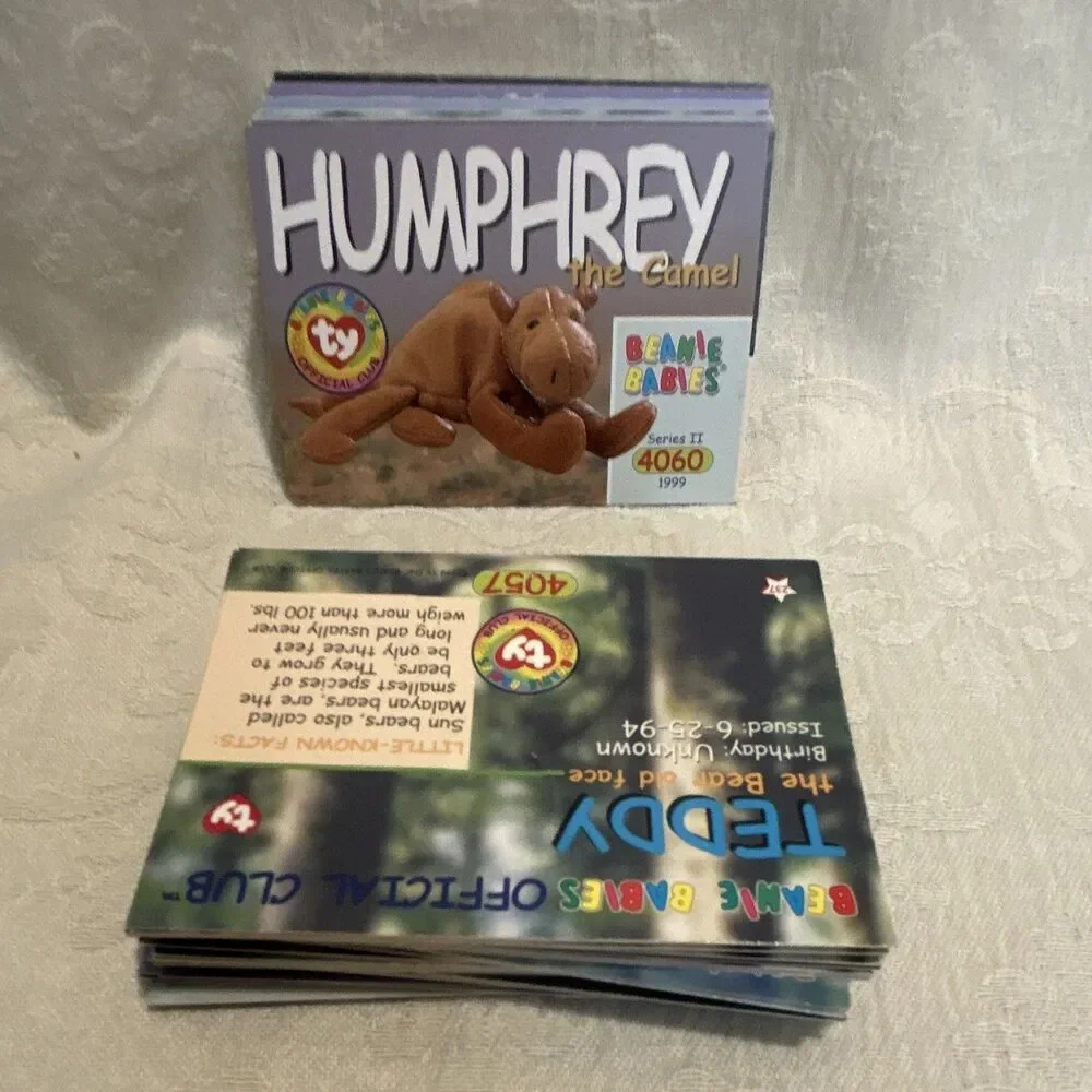 Lot of 60 Vintage 1999 Ty Beanie Babies Official Club Series II Trading Cards